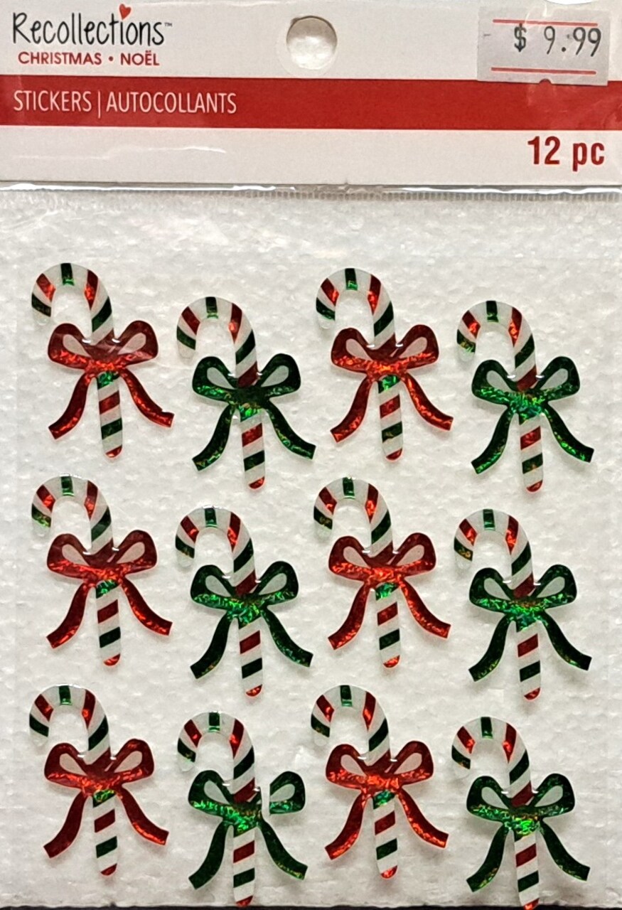 Recollections Christmas Candy Canes Dimensional Epoxy Stickers
